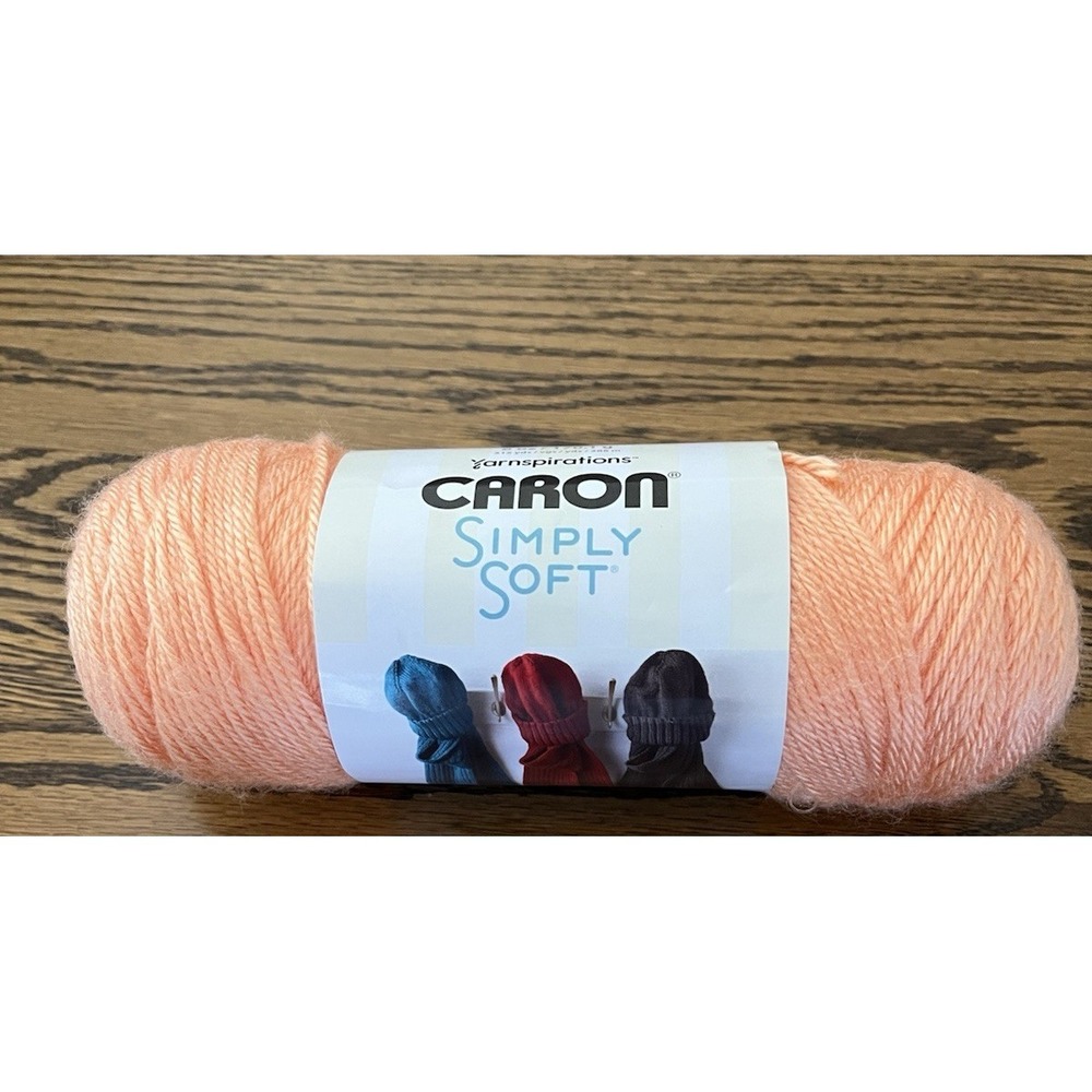 1‎ Yarnspirations Caron Simply Soft Yarn 9812 Peach 100% Acrylic Med 4 315 Yards